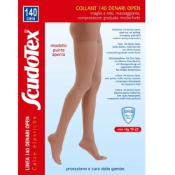 Collant a compressione graduata Luropas Scudotex 140 denari con punta aperta colore nero taglia 3