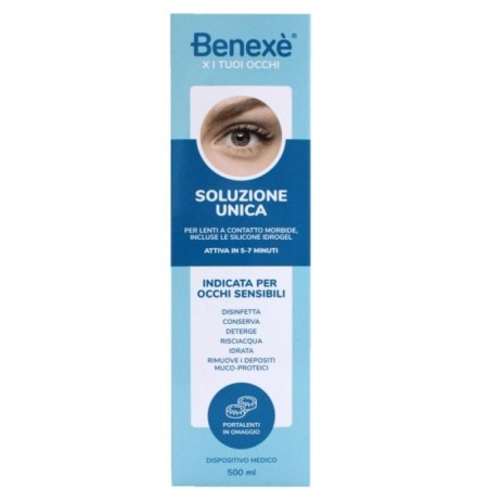 Miti Soluzione Unica Benexe 500ml per lenti a contatto con portalenti omaggio incluso