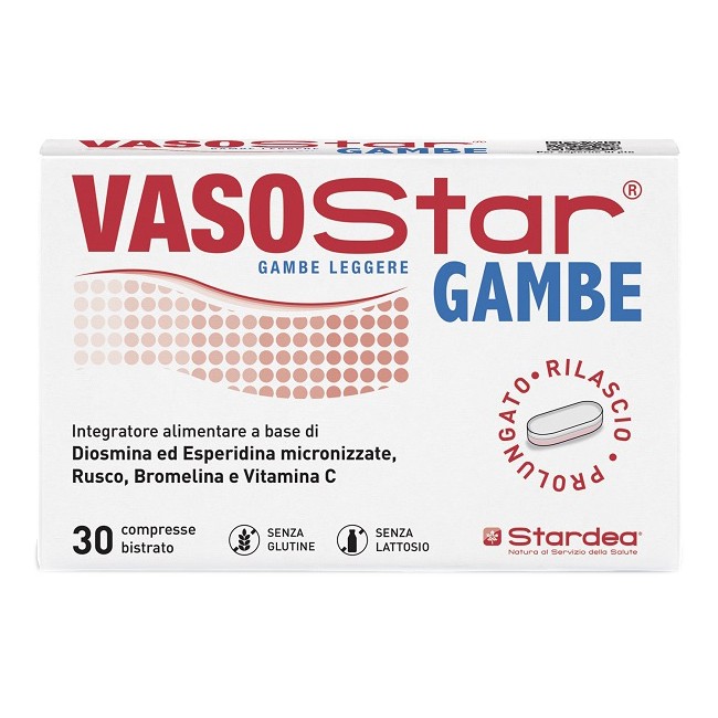 Stardea Vasostar Gambe 30 Compresse Bistrato Senza Glutine Senza Lattosio