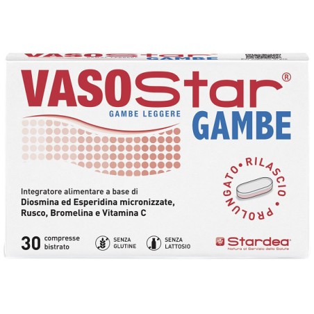 Stardea Vasostar Gambe 30 Compresse Bistrato Senza Glutine Senza Lattosio