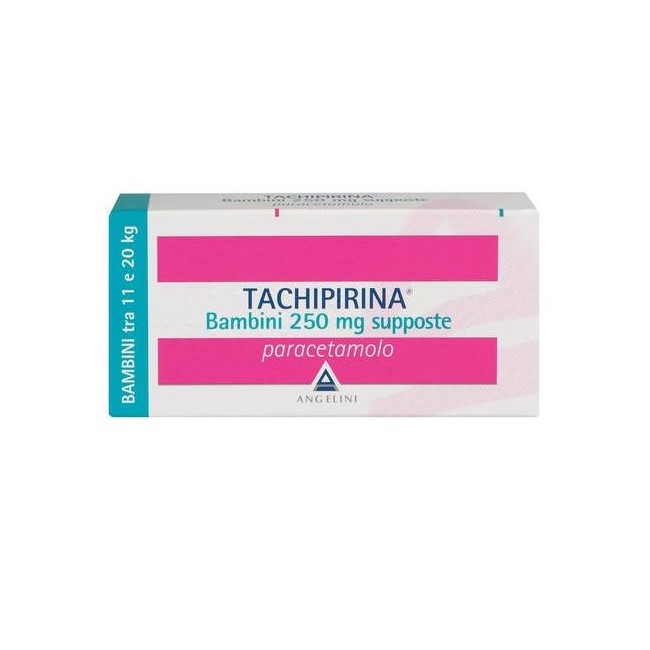 Scatola contenente 20 supposte da 250mg di paracetamolo
