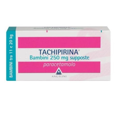 Scatola contenente 20 supposte da 250mg di paracetamolo