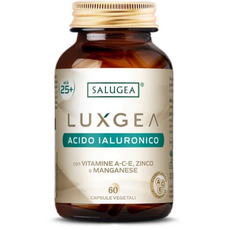 Luxgea Acido Ialuronico Salugea 60 capsule vegetali senza glutine per pelle e articolazioni Luxgea Acido Ialuronico Salugea 60 capsule vegetali senza glutine per pelle e articolazioni