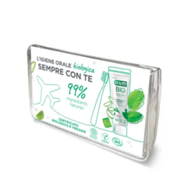 Sunstar Gum Travel Kit Bio con spazzolino, dentifricio e scovolino per igiene orale in viaggio