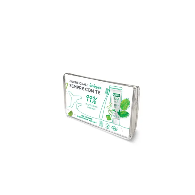 Sunstar Gum Travel Kit Bio con spazzolino, dentifricio e scovolino per igiene orale in viaggio
