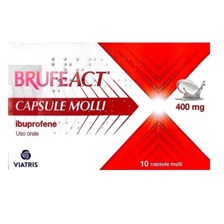 Astuccio contenente 10 capsule molli da 400 mg in blister Viatris Brufeact