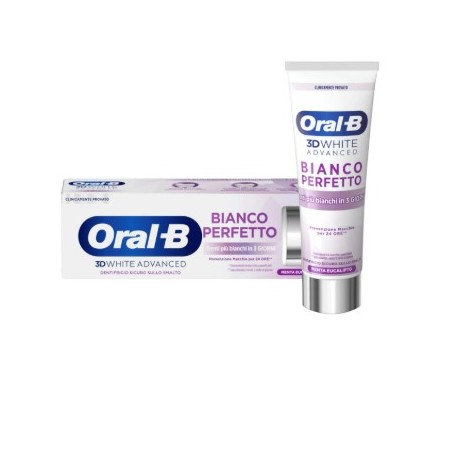 Oral-B 3D White Advanced Bianco Perfetto Dentifricio Sbiancante 75ml Oral-B 3D White Advanced Bianco Perfetto Dentifricio Sbiancante 75ml