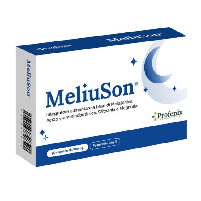 Profenix Meliuson 30 Capsule - Integratore per sonno e rilassamento con melatonina Profenix Meliuson 30 Capsule - Integratore per sonno e rilassamento con melatonina