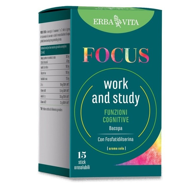 Erba Vita Focus Work And Study 15 Stick Orosolubili Da 3 G