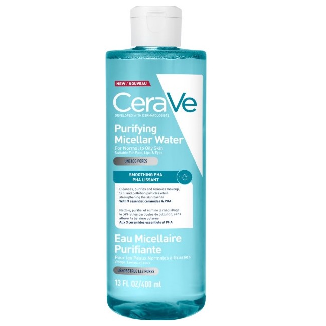 CeraVe Acqua Micellare Purificante 400ml - Detergente viso con ceramidi per pelli normali e grasse