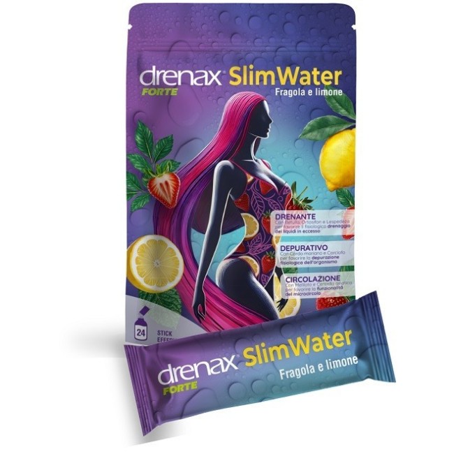 Paladin Pharma Drenax Forte Slim Water Fragola E Limone 24 Bustine Granulati Effervescenti