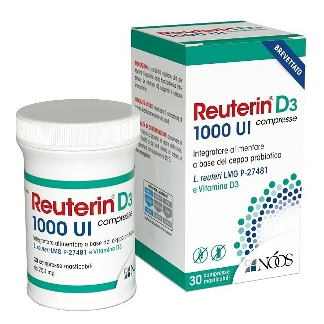 Noos Reuterin D3 Compresse 1000 Ui 30 Compresse Masticabili Senza Glutine Senza Lattosio