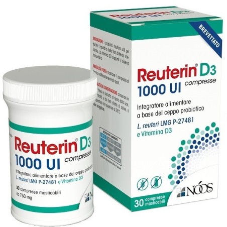 Noos Reuterin D3 Compresse 1000 Ui 30 Compresse Masticabili Senza Glutine Senza Lattosio