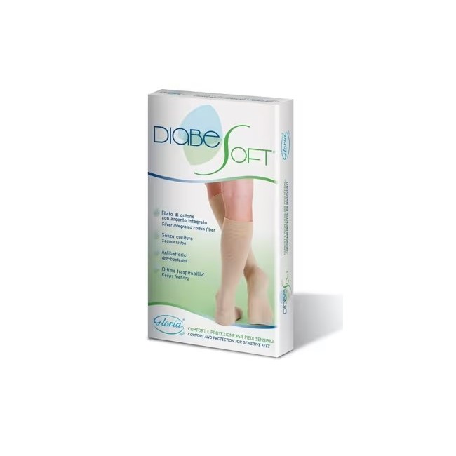 Gloria Med Diabesoft Gambaletto a compressione graduata beige taglia XL per diabetici