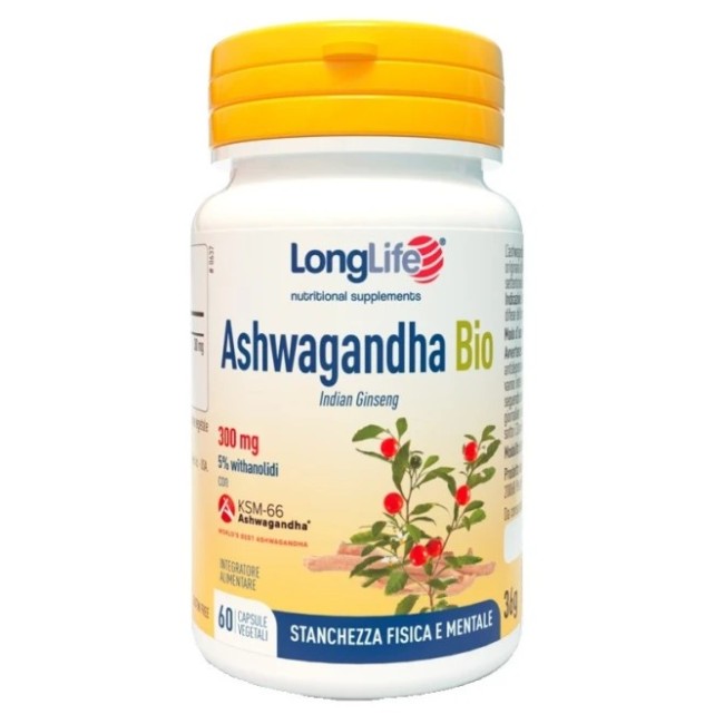 Longlife Ashwagandha Bio 5% 300 Mg 60 Capsule Vegetali