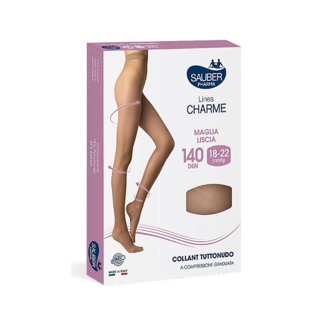 Collant a compressione graduata Sauber Charme 140 denari tuttonudo taglia media lunga Collant a compressione graduata Sauber Charme 140 denari tuttonudo taglia media lunga