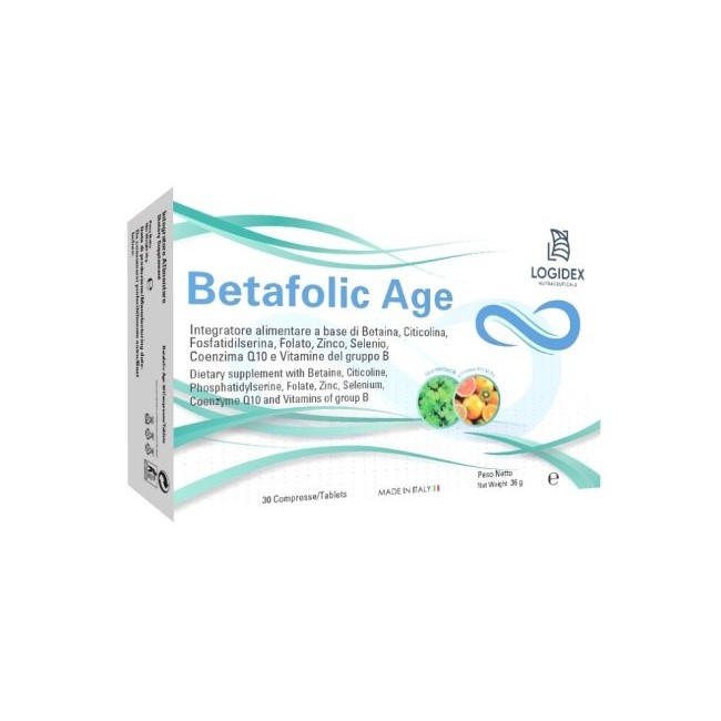 Logidex Betafolic Age integratore con acido folico e vitamine del gruppo B in 30 bustine Logidex Betafolic Age integratore con acido folico e vitamine del gruppo B in 30 bustine