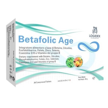 Logidex Betafolic Age integratore con acido folico e vitamine del gruppo B in 30 bustine Logidex Betafolic Age integratore con acido folico e vitamine del gruppo B in 30 bustine