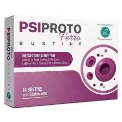 Psiproto Ferro 14 Bustine - Integratore di ferro con vitamine B e C ad alta tollerabilit&agrave;