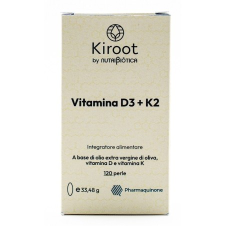 Nutribiotica S. L. Kiroot By Nutribiotica Vitamina D3+k2 120 Perle Senza Glutine Senza Lattosio