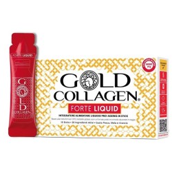 Gold Collagen Forte Liquid 10 Stick da 25ml gusto pesca mela arancia integratore bellezza