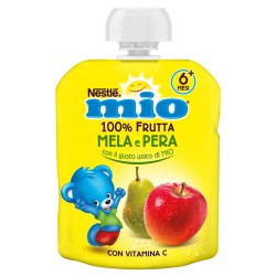 Nestl&eacute; Mio Pouch Omogeneizzato Mela Pera 90g per lo svezzamento del bambino