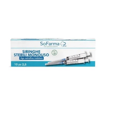 So. Farma. Morra Siringa Sterile 2,5mm Gauge 23 Sofarmapiu' 10 Pezzi