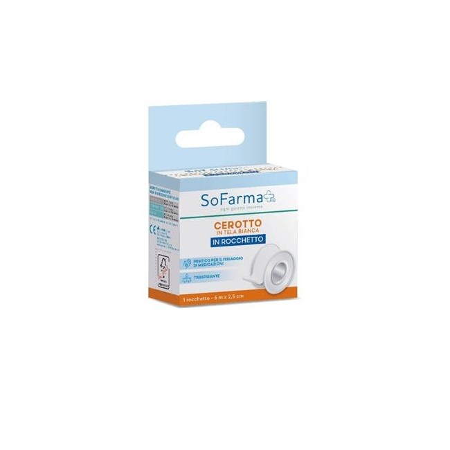 5 m x 2,5 cm rocchetto So. Farma. Morra Rocchetto Tela 5 m x 2,5 cm rocchetto So. Farma. Morra Rocchetto Tela