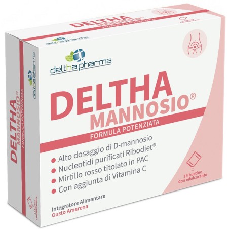 Deltha Mannosio 14 Bustine Amarena - Integratore per cistite senza glutine e lattosio Deltha Mannosio 14 Bustine Amarena - Integratore per cistite senza glutine e lattosio