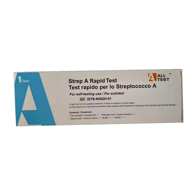 Test Antigenico Rapido Alltest Strep A per rilevazione Streptococco di gruppo A da tampone faringeo Test Antigenico Rapido Alltest Strep A per rilevazione Streptococco di gruppo A da tampone faringeo