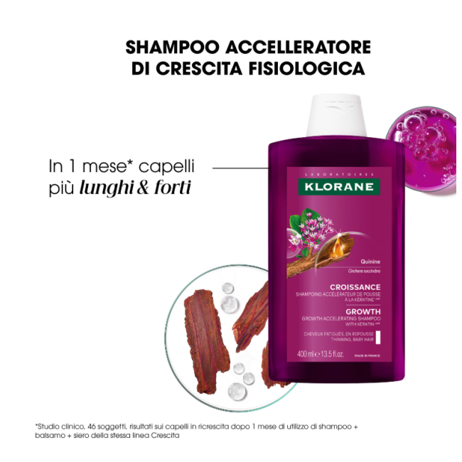 Klorane Shampoo Chinina Crescita 400 Ml