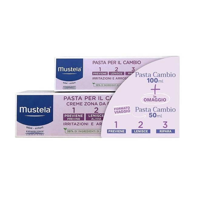 Mustela Bipack Pasta Cambio 100 ml + 50 ml - Protezione e cura per la zona pannolino del bambino Mustela Bipack Pasta Cambio 100 ml + 50 ml - Protezione e cura per la zona pannolino del bambino