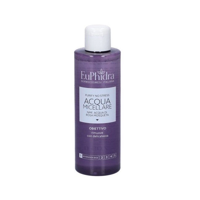 Euphidra Acqua Micellare Purify No Stress 200ml - Detergente delicato per pelli sensibili