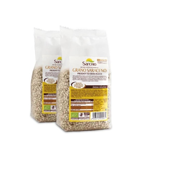 Sarchio Grano Saraceno Biologico 400g - Naturalmente senza glutine, ricco di nutrienti Sarchio Grano Saraceno Biologico 400g - Naturalmente senza glutine, ricco di nutrienti