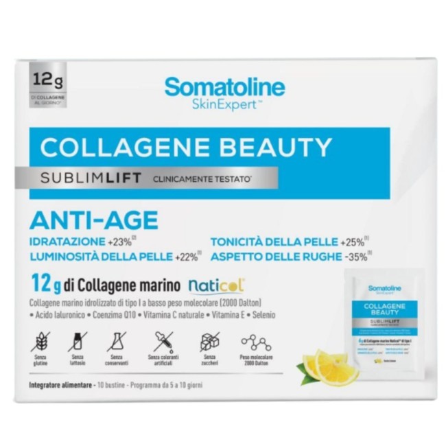 Olyos Italia Somatoline Collagene Beauty Sublimlift 10 Bustine Gusto Limone Senza Glutine Senza Lattosio