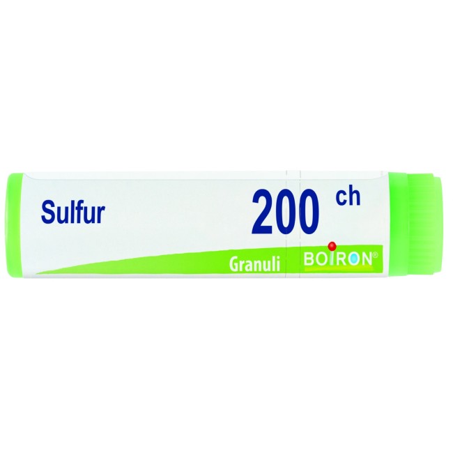 Boiron Sulfur 200CH - Tubo dose granuli omeopatici 1g per trattamenti dermatologici Boiron Sulfur 200CH - Tubo dose granuli omeopatici 1g per trattamenti dermatologici