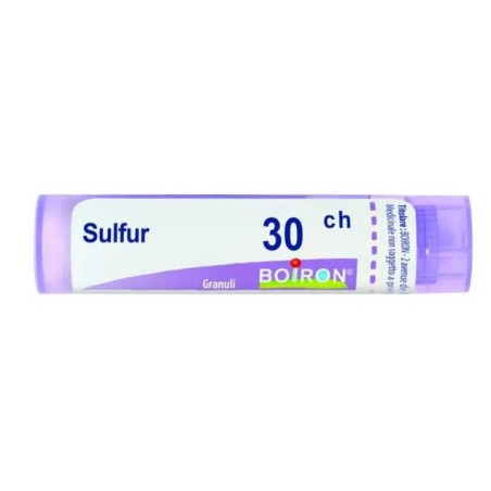 Boiron Sulfur 30CH - Tubo granuli omeopatici 4g per trattamento naturale di pelle e organismo Boiron Sulfur 30CH - Tubo granuli omeopatici 4g per trattamento naturale di pelle e organismo