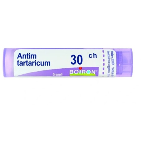 Antimonium Tartaricum 30CH Boiron - Medicinale omeopatico in granuli per disturbi respiratori Antimonium Tartaricum 30CH Boiron - Medicinale omeopatico in granuli per disturbi respiratori