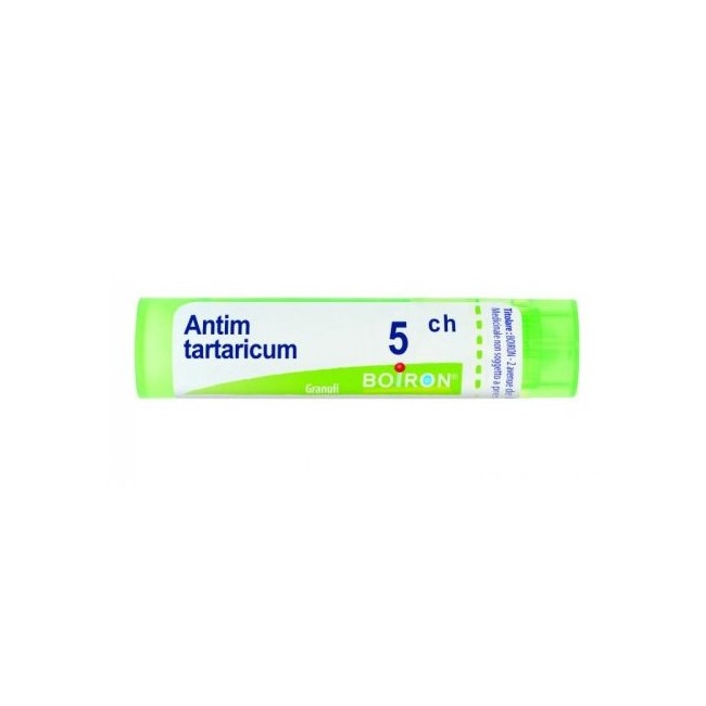 Antimonium Tartaricum 5CH Boiron tubo da 80 granuli - medicinale omeopatico per vie respiratorie Antimonium Tartaricum 5CH Boiron tubo da 80 granuli - medicinale omeopatico per vie respiratorie