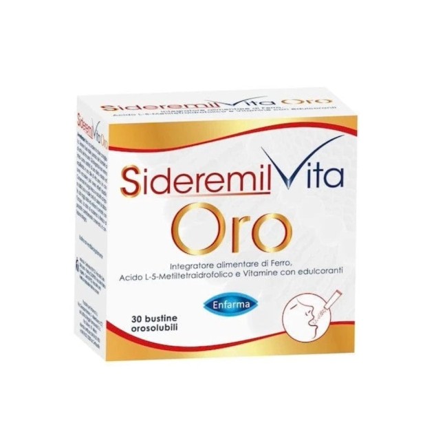 Enfarma Sideremil Vita Oro 30 Bustine Orosolubili - Integratore di Ferro con Vitamine Enfarma Sideremil Vita Oro 30 Bustine Orosolubili - Integratore di Ferro con Vitamine