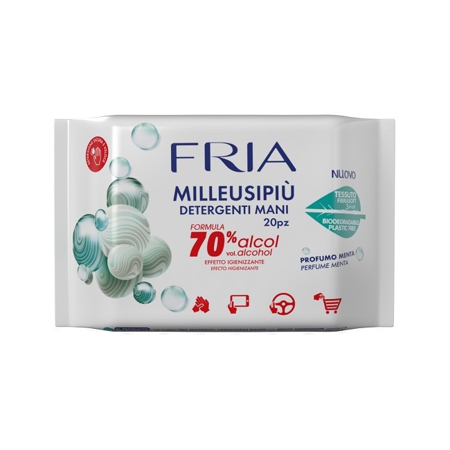 Alsipharma Fria Milleusipiu' Detergenti Mani 70% Alcol Effetto Igienizzante 20 Pezzi