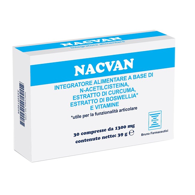 Bruno Farmaceutici Nacvan 30 Compresse Da 1300 Mg Senza Glutine Senza Lattosio
