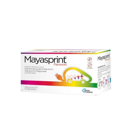 Maya Pharma Mayasprint 10 Flaconcini - Integratore Vitamine B Magnesio Potassio Energia Maya Pharma Mayasprint 10 Flaconcini - Integratore Vitamine B Magnesio Potassio Energia
