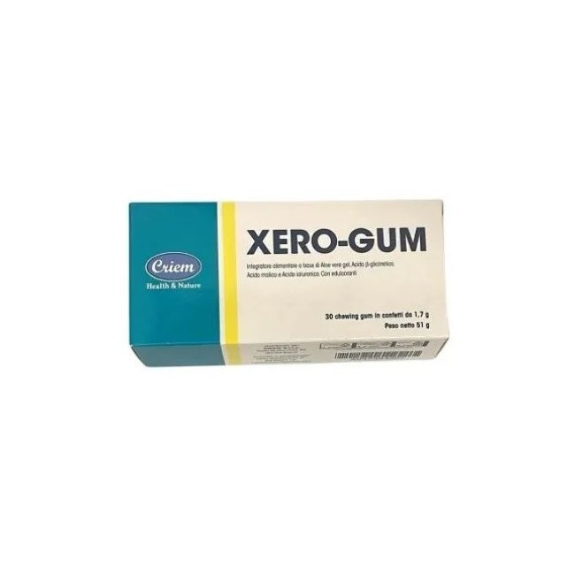 Criem Xero Gum confezione da 30 chewing gum senza zucchero per l'igiene orale e bocca secca Criem Xero Gum confezione da 30 chewing gum senza zucchero per l'igiene orale e bocca secca