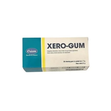 Criem Xero Gum confezione da 30 chewing gum senza zucchero per l'igiene orale e bocca secca Criem Xero Gum confezione da 30 chewing gum senza zucchero per l'igiene orale e bocca secca