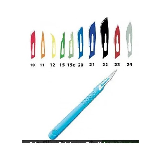 Bisturi monouso sterile Farmac-zabban Meds con sistema di sicurezza, lama figura 22 Kiato Bisturi monouso sterile Farmac-zabban Meds con sistema di sicurezza, lama figura 22 Kiato