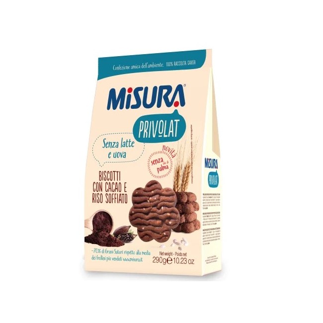 Colussi Misura Frollini Privolat al Cacao senza lattosio, confezione da 290g Colussi Misura Frollini Privolat al Cacao senza lattosio, confezione da 290g