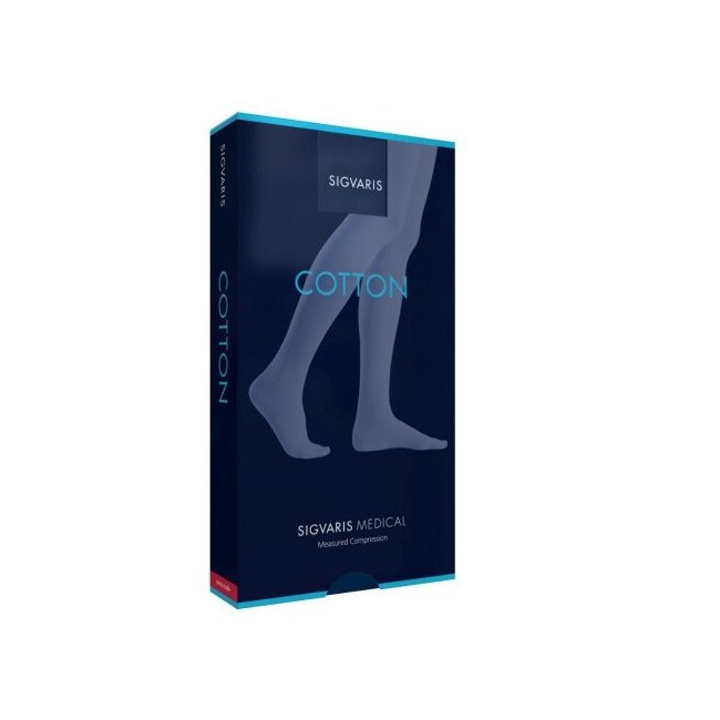 Gambaletto Sigvaris Cotton CCL2 a compressione graduata con punta aperta, taglia XL colore nature