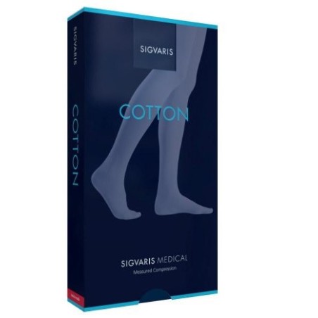 Gambaletto Sigvaris Cotton CCL2 a compressione graduata con punta aperta, taglia XL colore nature