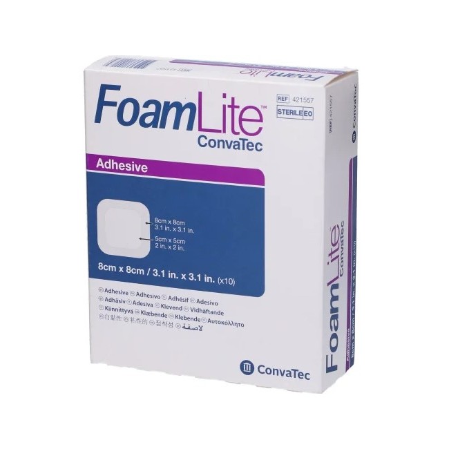Convatec Foam Lite 8x8 medicazione protettiva in schiuma per cute peristomale - 10 pezzi Convatec Foam Lite 8x8 medicazione protettiva in schiuma per cute peristomale - 10 pezzi